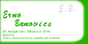 erno banovics business card