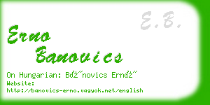 erno banovics business card
